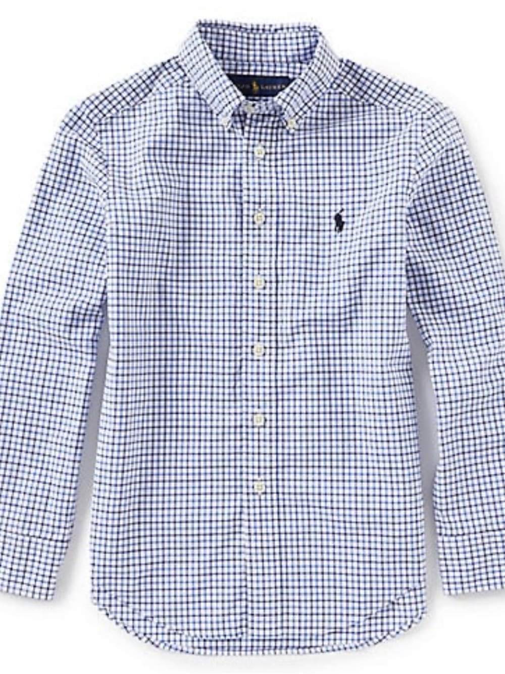 Ralph Lauren Boy’s Navy and White Check Button-Down Shirt